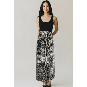 Cabi Cha Cha Animal Print Ruffle Maxi Dress Size Small